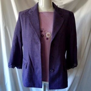 Womens Blazer & Sweater Set By Alfred Dunner - Blazer 6P & Sweater PS